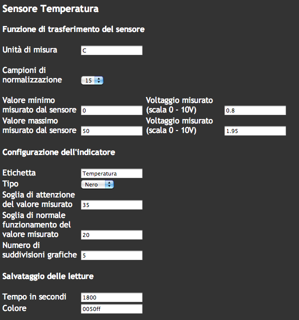 configurazione sensore ip