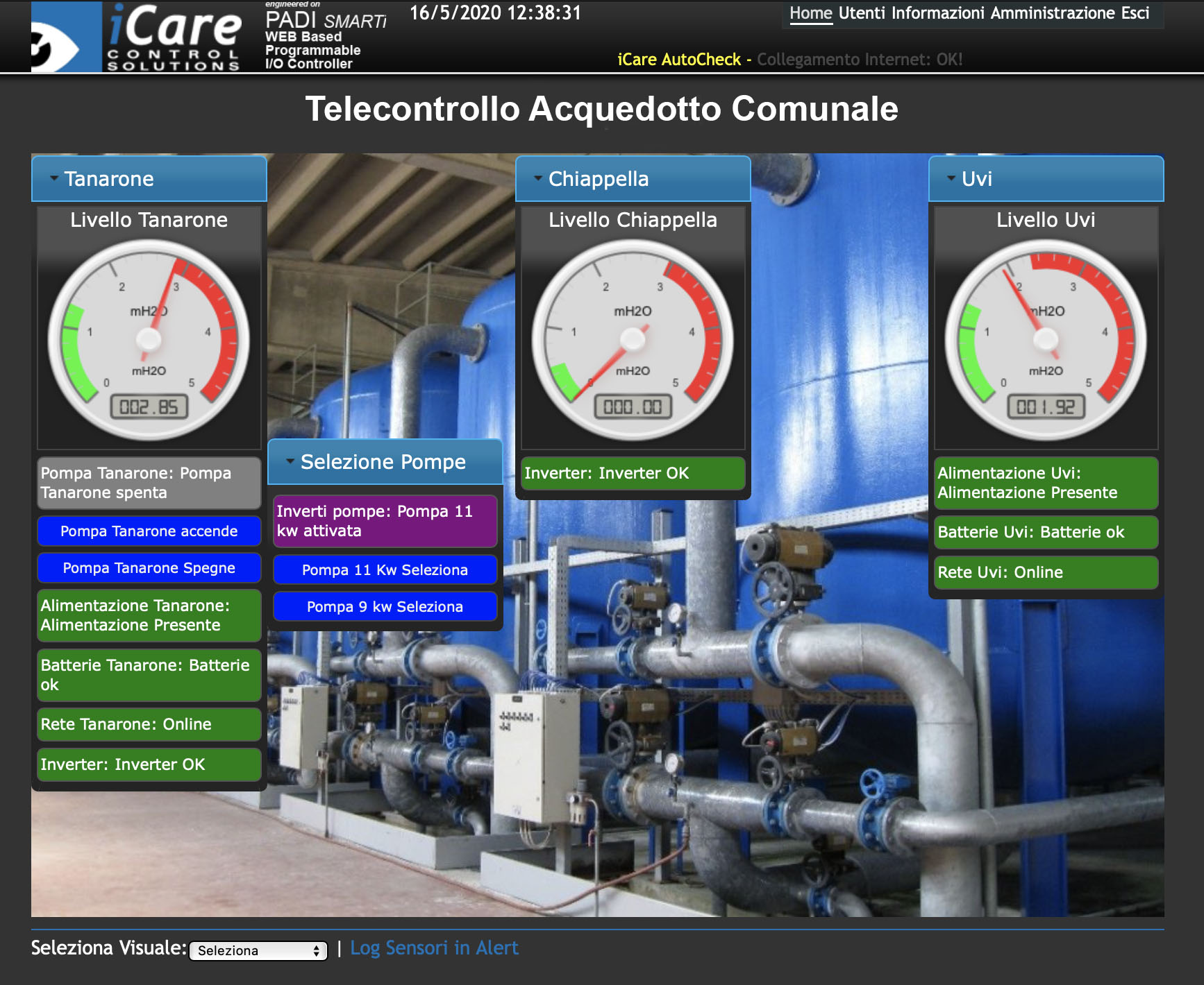 telecontrollo acquedotto comunale web